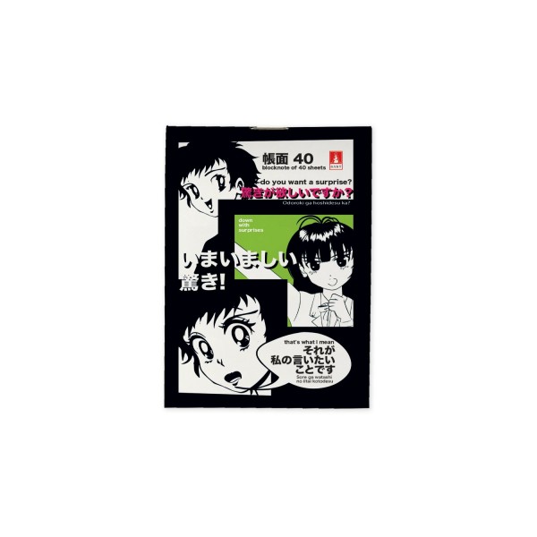 Блокнот 40 листов А7 68х101 клетка, скрепка Manga Anime ассорти 55г/м2 3-40-719 Альт