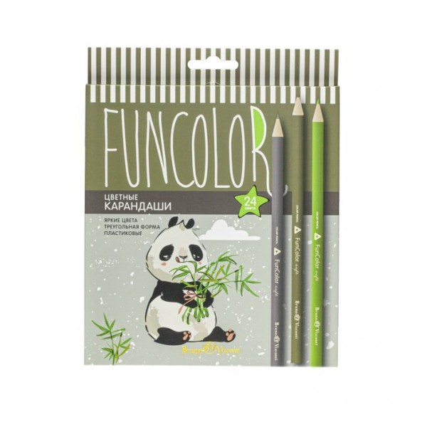 Карандаши цветные 24шт FunColor пластиковые 30-0062 Bruno Visconti 12/72