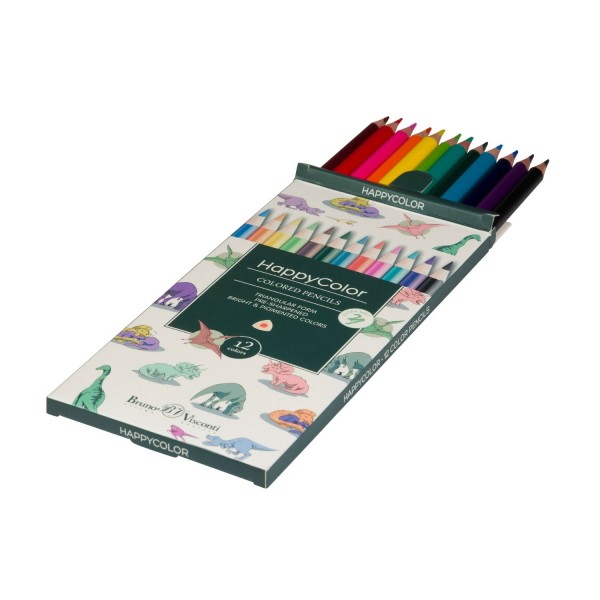 Карандаши цветные 12шт HappyColor 3-гранные 30-0046 Bruno Visconti 12/240