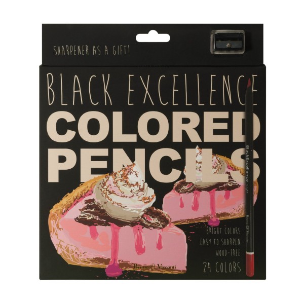 Карандаши цветные 24шт Black Excellence ассорти 30-0126 Bruno Visconti 12/72