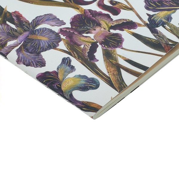 Тетрадь 40 листов А5 линия Flora Ирисы матовая ламинация софт-тач, фольга золото, бежевая бумага, 70г/м2 7-40-505/55 Bruno Visconti 24/144