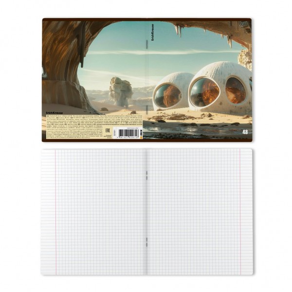 Тетрадь 48 листов А5+ 170х203 клетка Dune матовая ламинация MIX-PACK 60г/м2 52961 ErichKrause 5/100