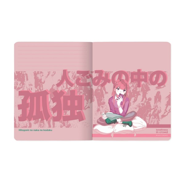 Тетрадь 48 листов А5+ 165х203 клетка Manga anime Аниме City ассорти матовая ламинация софт-тач 65г/м2 7-48-1245 Альт 10/60