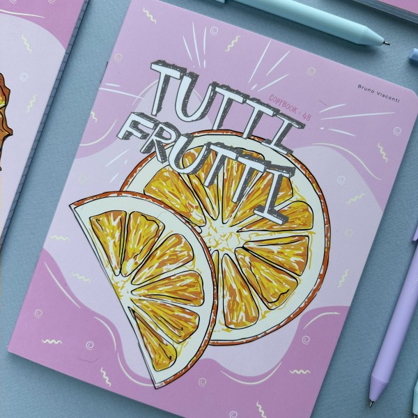 Тетрадь 48 листов А5+ 165х203 клетка TUTTI FRUTTI ассорти матовая ламинация софт-тач 60г/м2 7-48-1270 Альт 5/60