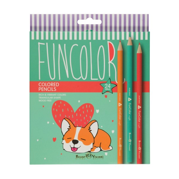 Карандаши цветные 24шт FunColor пластиковые 30-0062 Bruno Visconti 12/72