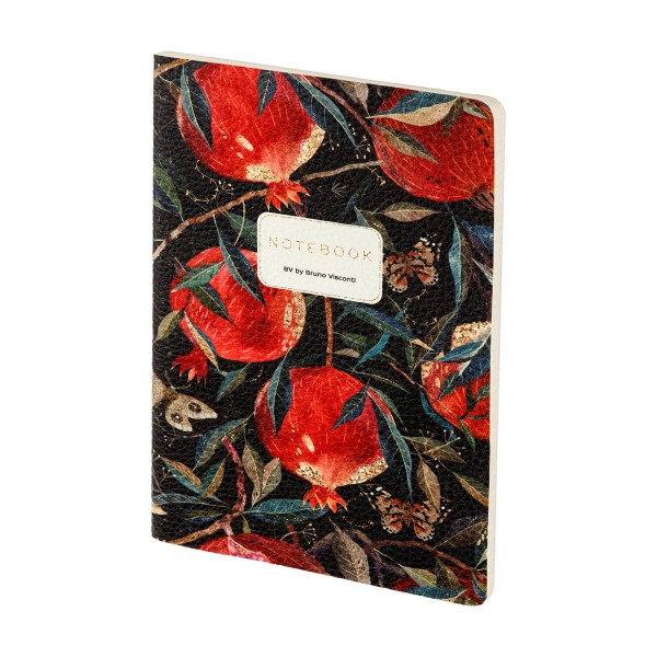 Тетрадь 60 листов А5 клетка, интегральная обложка, кожзам Flora Гранат 80г/м2 7-60-1384/06 Bruno Visconti