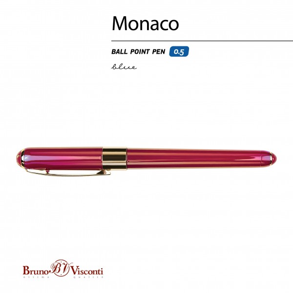 Ручка подарочная шариковая Monaco Pearl синяя 0,5мм пурпурный корпус 20-0125/83 Bruno Visconti 12/288