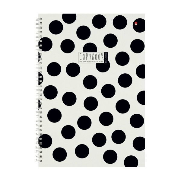 Тетрадь 96 листов А4 клетка, гребень BLACK&WHITE ассорти, глянцевая ламинация, 60г/м2 7-96-1354 Альт