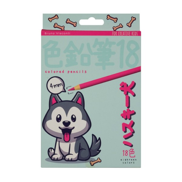 Карандаши цветные 18шт Kawall Animals ассорти 30-0128 Bruno Visconti 12/120