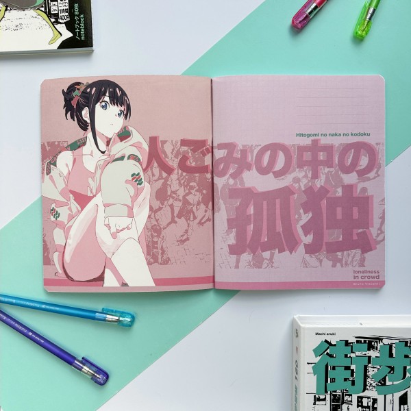 Тетрадь 48 листов А5+ 165х203 клетка Manga anime Аниме City ассорти матовая ламинация софт-тач 65г/м2 7-48-1245 Альт 10/60