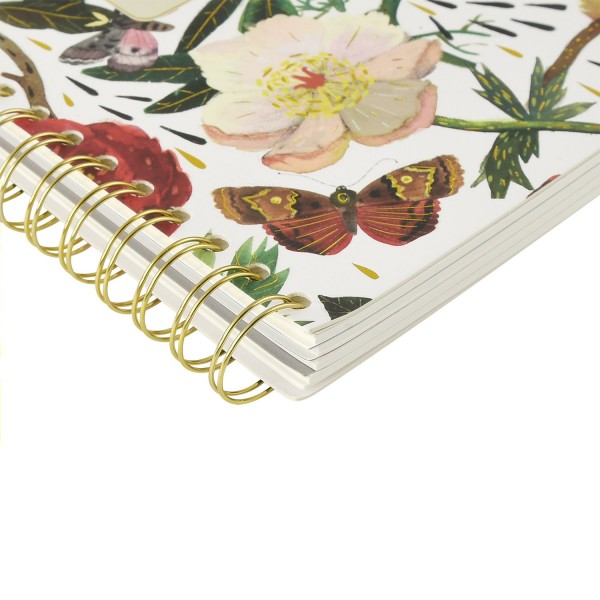 Книжка записная 120 листов А5 клетка, линия, в точку, гребень Art journal Пионы, бежевая бумага, с разделителями, 80г/м2 3-737/03 Bruno Visconti 8/48