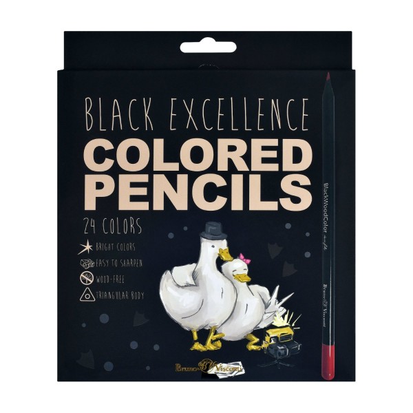Карандаши цветные 24шт пластиковые BlackWoodColor 30-0099 Bruno Visconti 12/72