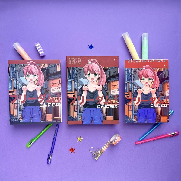 Блокнот 40 листов А5 клетка, гребень Anime Freedom ассорти 55г/м2 3-40-726 Альт