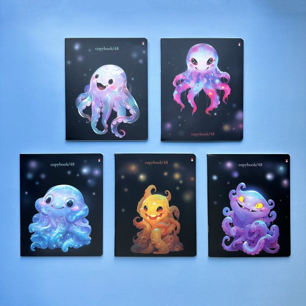 Тетрадь 48 листов А5+ 165х203 клетка OCTOPUS PARTY ассорти матовая ламинация 60г/м2 7-48-1297 Альт 10/60 Тетрадь 48 листов А5+ 165х203 клетка OCTOPUS PARTY ассорти матовая ламинация 60г/м2 7-48-1297 Альт 10/60