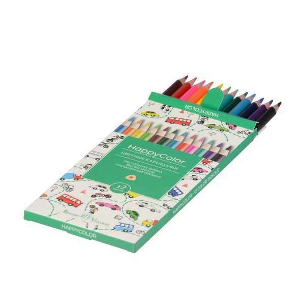 Карандаши цветные 12шт HappyColor 3-гранные 30-0046 Bruno Visconti 12/240
