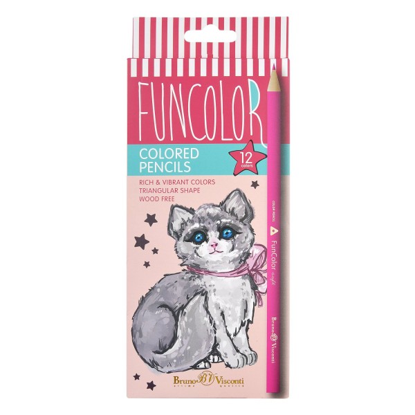 Карандаши цветные 12шт пластиковые FunColor 30-0060 Bruno Visconti 12/120
