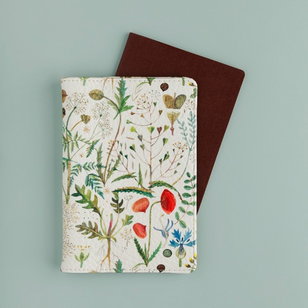 Обложка для паспорта 138х97мм Flora Луговые травы кожзам 3-620/01 Bruno Visconti 6/24