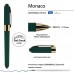 Ручка подарочная шариковая Monaco синяя 0,5мм зеленый корпус, черный картонный футляр 20-0125-03/09 Bruno Visconti
