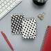 Блокнот 100 листов А7 линия, гребень, твердая обложка Cute journal Black&White Горошек BV бежевая бумага, матовая ламинация, фольга золото, 80г/м2 3-100-009/06 Bruno Visconti
