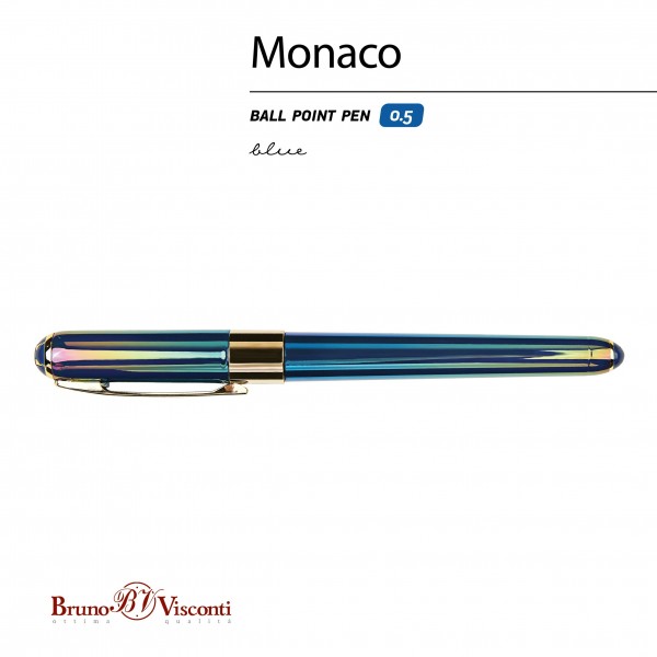 Ручка подарочная шариковая Monaco Pearl синяя 0,5мм темно-синий корпус 20-0125/84 Bruno Visconti 12/288