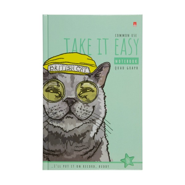 Блокнот 160 листов А5 клетка, твердая обложка Престиж Easy life. Коты глянцевая ламинация, 55г/м2 3-160-074/29 Альт