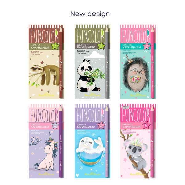 Карандаши цветные 12шт пластиковые FunColor 30-0060 Bruno Visconti 12/120