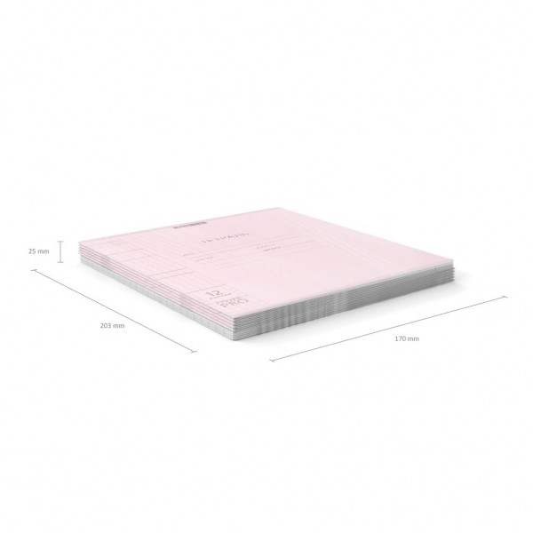 Тетрадь 12 листов А5+ 170х203 клетка, пластиковая обложка Классика CoverPro Pastel розовая 60г/м2 56342 ErichKrause 10/280