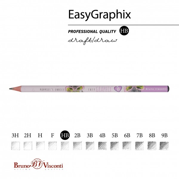 Карандаш чернографитный HB EasyGraphix Собака 3-гранный, заточенный 21-0068/02 Bruno Visconti 50/300
