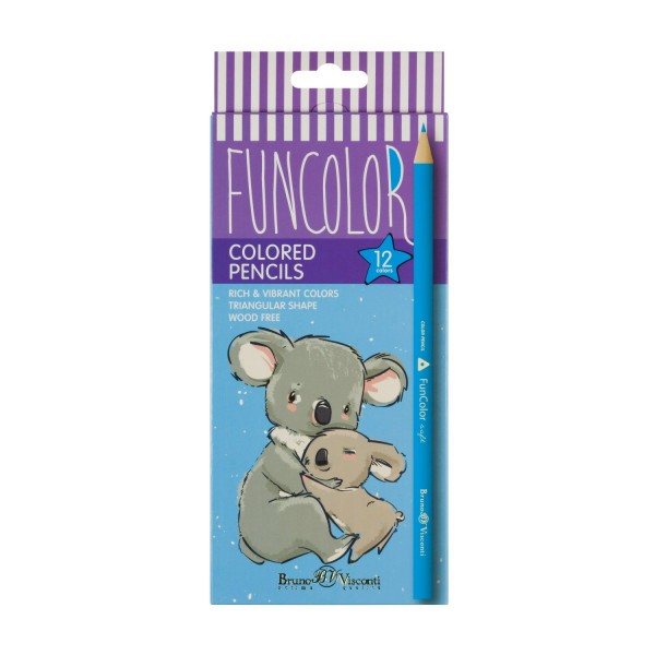 Карандаши цветные 12шт пластиковые FunColor 30-0060 Bruno Visconti 12/120