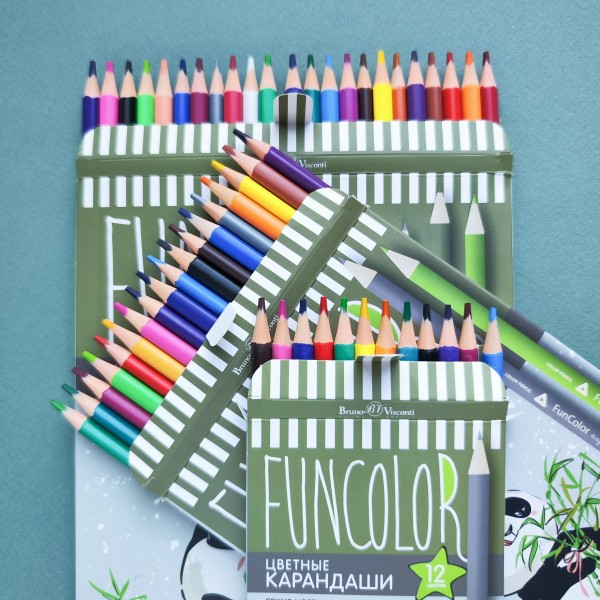 Карандаши цветные 24шт FunColor пластиковые 30-0062 Bruno Visconti 12/72