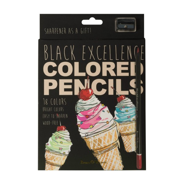Карандаши цветные 18шт Black Excellence ассорти 30-0125 Bruno Visconti 8/80