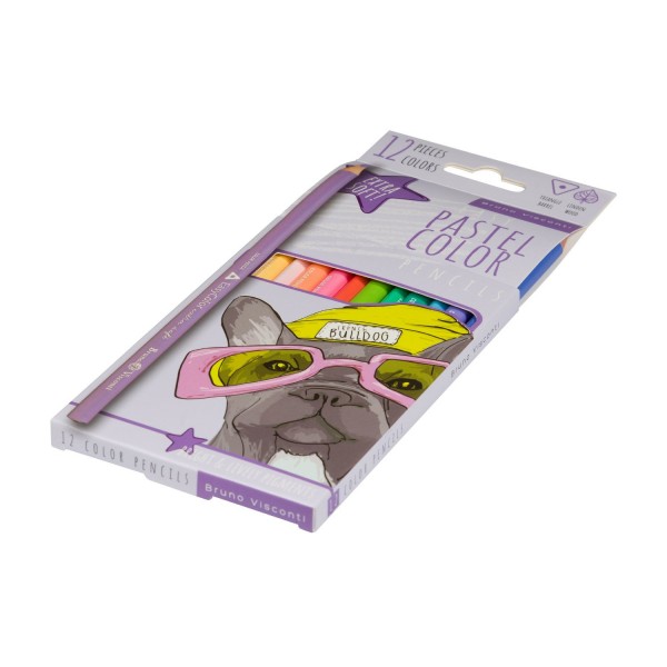Карандаши цветные 12шт EasyColor пастельные 3-гранные, деревянные 30-0131 Bruno Visconti 12/240