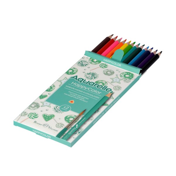Карандаши цветные акварельные 12шт HappyColor 30-0066 Bruno Visconti 12/240