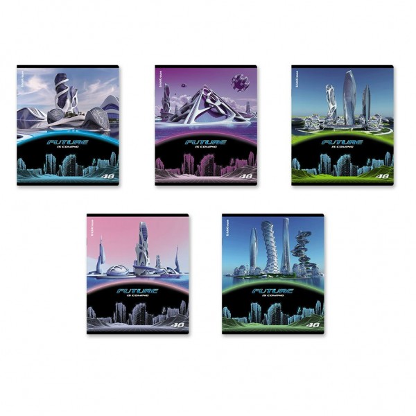 Тетрадь 48 листов А5+ 170х203 клетка Future глянцевая ламинация MIX-PACK 60г/м2 60602 ErichKrause 5/100