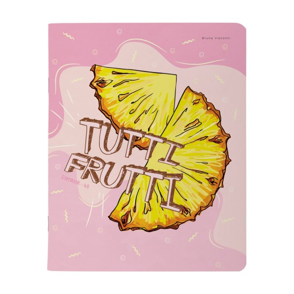 Тетрадь 48 листов А5+ 165х203 клетка TUTTI FRUTTI ассорти матовая ламинация софт-тач 60г/м2 7-48-1270 Альт 5/60