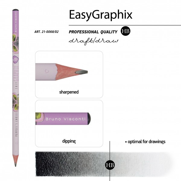 Карандаш чернографитный HB EasyGraphix Собака 3-гранный, заточенный 21-0068/02 Bruno Visconti 50/300