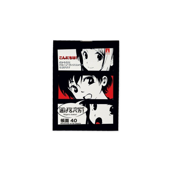 Блокнот 40 листов А7 68х101 клетка, скрепка Manga Anime ассорти 55г/м2 3-40-719 Альт