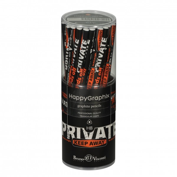 Карандаш чернографитный HB HappyGraphix Keep Away Private 21-0030/62 Bruno Visconti