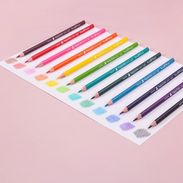 Карандаши цветные 12шт HappyColor 3-гранные 30-0046 Bruno Visconti 12/240