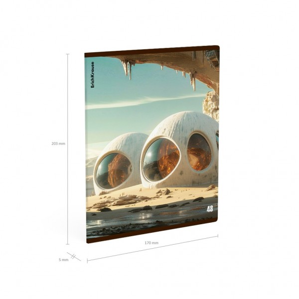 Тетрадь 48 листов А5+ 170х203 клетка Dune матовая ламинация MIX-PACK 60г/м2 52961 ErichKrause 5/100