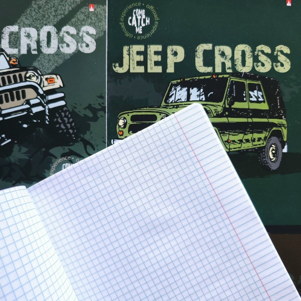 Тетрадь 48 листов А5+ 165х203 клетка Jeep cross ассорти 65г/м2 7-48-1244 Альт 10/60