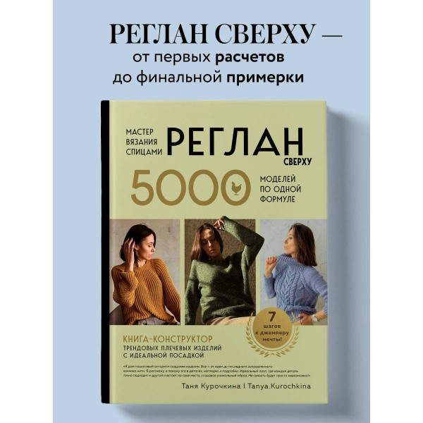Мастер вязания спицами. РЕГЛАН сверху. 5000 моделей по одной формуле. Книга-конструктор трендовых плечевых изделий с идеальной посадкой. Т. Курочкина Мастер вязания спицами. РЕГЛАН сверху. 5000 моделей по одной формуле. Книга-конструктор трендовых плечевых изделий с идеальной посадкой. Т. Курочкина