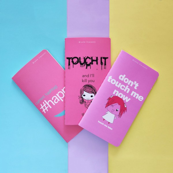 Книжка записная 30 листов А6 клетка Don't touch me now бежевая бумага, матовая ламинация софт-тач, 70г/м2 7-30-001/15 Bruno Visconti 10/40