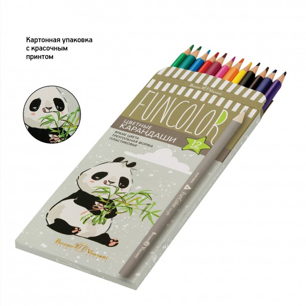 Карандаши цветные 12шт пластиковые FunColor 30-0060 Bruno Visconti 12/120
