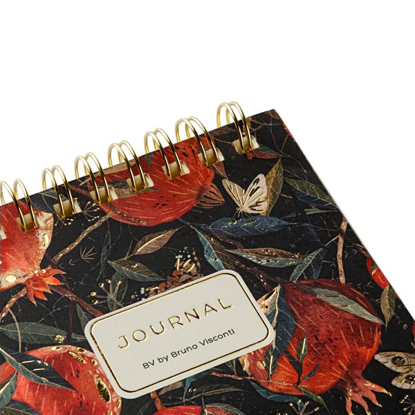 Блокнот 60 листов А6 90х90 линия, гребень, пластиковая обложка Pocket journal Flora Гранат 80г/м2 3-649/11 Bruno Visconti 24/288