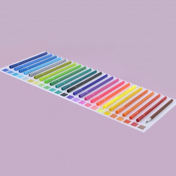 Фломастеры 24 цвета 6-гранные EasyColor вентилируемый колпачок, смываемые, картонная упаковка 32-0062 Bruno Visconti 12/72