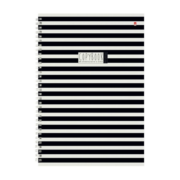 Тетрадь 96 листов А4 клетка, гребень BLACK&WHITE ассорти, глянцевая ламинация, 60г/м2 7-96-1354 Альт