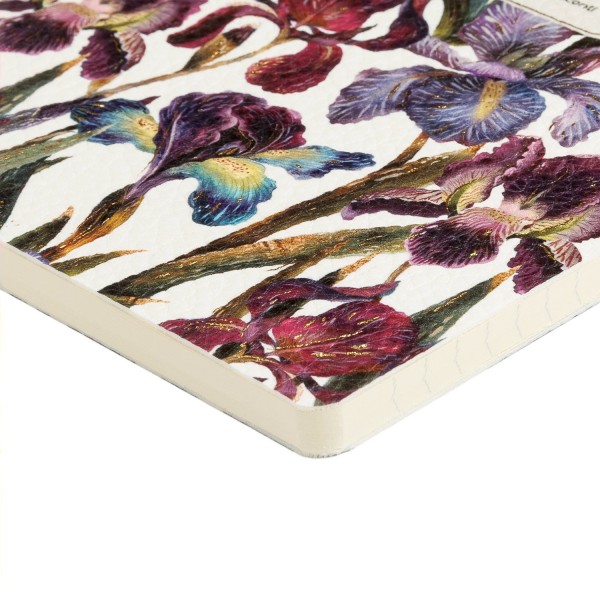 Тетрадь 60 листов А5 линия, интегральная обложка, кожзам Flora Ирисы бежевая бумага, 80г/м2 7-60-1315/16 Bruno Visconti