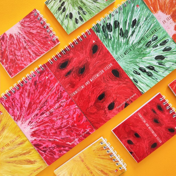 Блокнот 40 листов А6 клетка, гребень Exotic Fruits ассорти 55г/м2 3-40-721 Альт