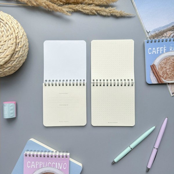 Блокнот 60 листов А7 105х105 в точку, гребень, пластиковая обложка Pocket journal Счастье в кофе 80г/м2 3-654/02 Bruno Visconti 24/96